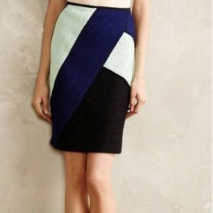EUC Maeve Crepe Color Block Skirt